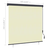Outdoor Roller Blind 160x250 cm Cream 145977