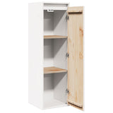 Wall Cabinet White 30x30x100 cm Solid Pinewood 813507