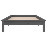 LED Bed Frame without Mattress Grey 100x200 cm Solid Wood 820598