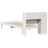 Bookcase Bed without Mattress White 75x190 cm Small Single Solid Wood Pine 3322535