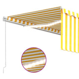 Manual Retractable Awning with Blind&LED 4x3m Yellow&White 3069303