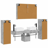 Bathroom Furniture Set 6 pcs Concrete Grey 3407138
