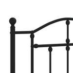 ZNTS Metal Bed Frame without Mattress with Headboard Black 100x190cm 353433