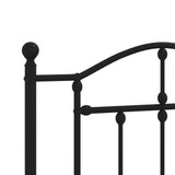 ZNTS Metal Bed Frame without Mattress with Headboard Black 100x190cm 353433