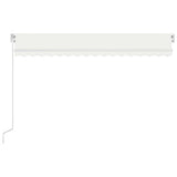 Manual Retractable Awning with LED 400x300 cm Cream 3068902