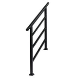 ZNTS Handrails for Outdoor Steps, Wrought Iron Handrail Fits 1 to 4 Steps, Transitional Handrail with 27863696