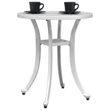Garden Table White 48x53 cm Cast Aluminium 4002825
