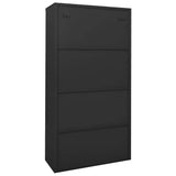 Office Cabinet with Sliding Door Anthracite 90x40x180 cm Steel 335965