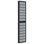 ZNTS Room Divider 5 Panels Black Solid Wood Paulownia 358773