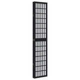 ZNTS Room Divider 5 Panels Black Solid Wood Paulownia 358773