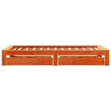 Bed Frame without Mattress Wax Brown 90x190 cm Single Solid Wood Pine 3309022