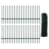 Welded Wire Fence 100 x 0.8 m PVC-Coated Steel Green 3336786