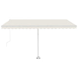 Manual Retractable Awning with LED 400x300 cm Cream 3069542