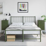 ZNTS Bedside Cabinets 2 pcs Olive Green 36x39x78 cm Steel 846587