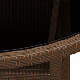 Garden Table 80x75 cm Tempered Glass and Poly Rattan Brown 310605