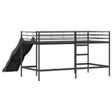 Kids'Loft Bed Frame with Slide Black and Anthracite 42020774