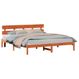 Bed Frame with Headboard Brown 180 x 200 cm Solid Pine wood 872154