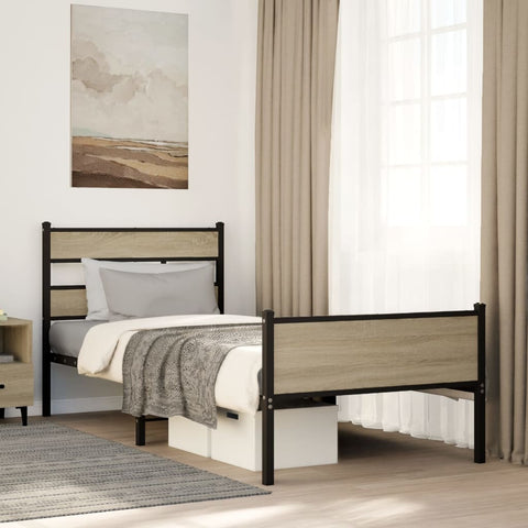 Bed Frame without Mattress Sonoma Oak 107x203 cm Engineered Wood 4017286