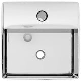 Wash Basin with Faucet Hole 38x30x11.5 cm Ceramic Silver 143487