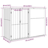 Garden Tool Shed Green 225x89x161 cm Galvanised Steel 316213