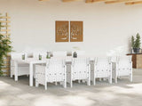 Garden Dining Set 9 pcs White Polypropylene 3378744