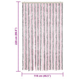 Fly Curtain Silver Grey and Pink 118x220 cm Chenille 4004886