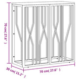 Console Table Silver Stainless Steel and Solid Wood Acacia 350039