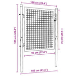 ZNTS Mesh Garden Gate Galvanised Steel 100x125 cm Grey 145771