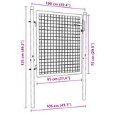 ZNTS Mesh Garden Gate Galvanised Steel 100x125 cm Grey 145771
