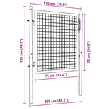 Mesh Garden Gate Galvanised Steel 100x75 cm Grey 145771