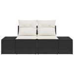 Garden Sofa with Cushion Black 123 x 62 x 69cm Poly Rattan 42006792