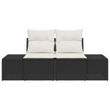 Garden Sofa with Cushion Black 123 x 62 x 69cm Poly Rattan 42006802