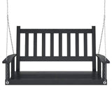 Garden Swing Bench with Metal Chains Black Solid Wood Fir 4008978