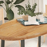 Table Top Light Brown 120x60x4 cm Solid Wood Oak Oval 4009051