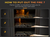 Free Standing Ethanol Fireplace, Bioethanol Heater Stove Fire with 0.9L Tank, 3 Hours Burning Time, T3398P378804