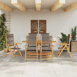 Garden Dining Set Folding 7 pcs Grey Solid Acacia Wood 3375739