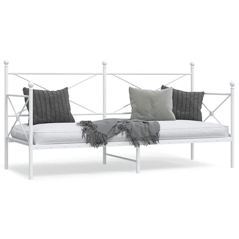 Day Bed without Mattress White 80x200 cm Steel 4104680