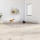36-Panel Pet Cage with Door Black 35x35 cm Steel 3114021