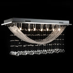 White Ceiling Lamp with Glittering Glass Crystal Beads 8 x G9 29 cm 241391