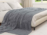Throw Blanket Dark Grey 270 x 240 cm Fleece 42016832