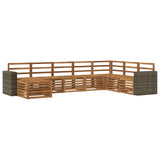 Outdoor Sofa Set 8 pcs Natural Solid Acacia Wood 3384725