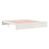 Bed Frame without Mattress White Solid Wood 180x200 cm Super King 814965