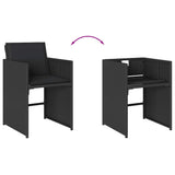 17 Piece Garden Dining Set with Cushions Black Poly Rattan 3211183