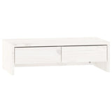 Monitor Stand White 50x27x15 cm Solid Wood Pine 813955