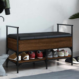 Shoe Bench Brown Oak 85.5x42x57.5 cm Engineered Wood 835233