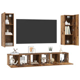 TV Cabinet Set Wall-mounted 5 pcs Old Wood Engineered Wood 3393450