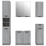5 Piece Bathroom Cabinet Set Grey Sonoma Engineered Wood 3115858