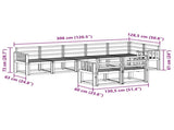 Outdoor Sofa Set 8 pcs White Solid Acacia Wood 3387798
