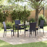 Garden Dining Set 5 pcs Black Powder-Coated Steel 3379403
