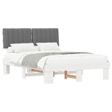Bed Frame with Upholstered Headboard Light Grey 140 x 190 cm 877498
